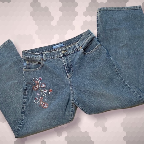 Canyon River Blues Flare Jeans Embroidery Sz 12 1/2 - Picture 3 of 13